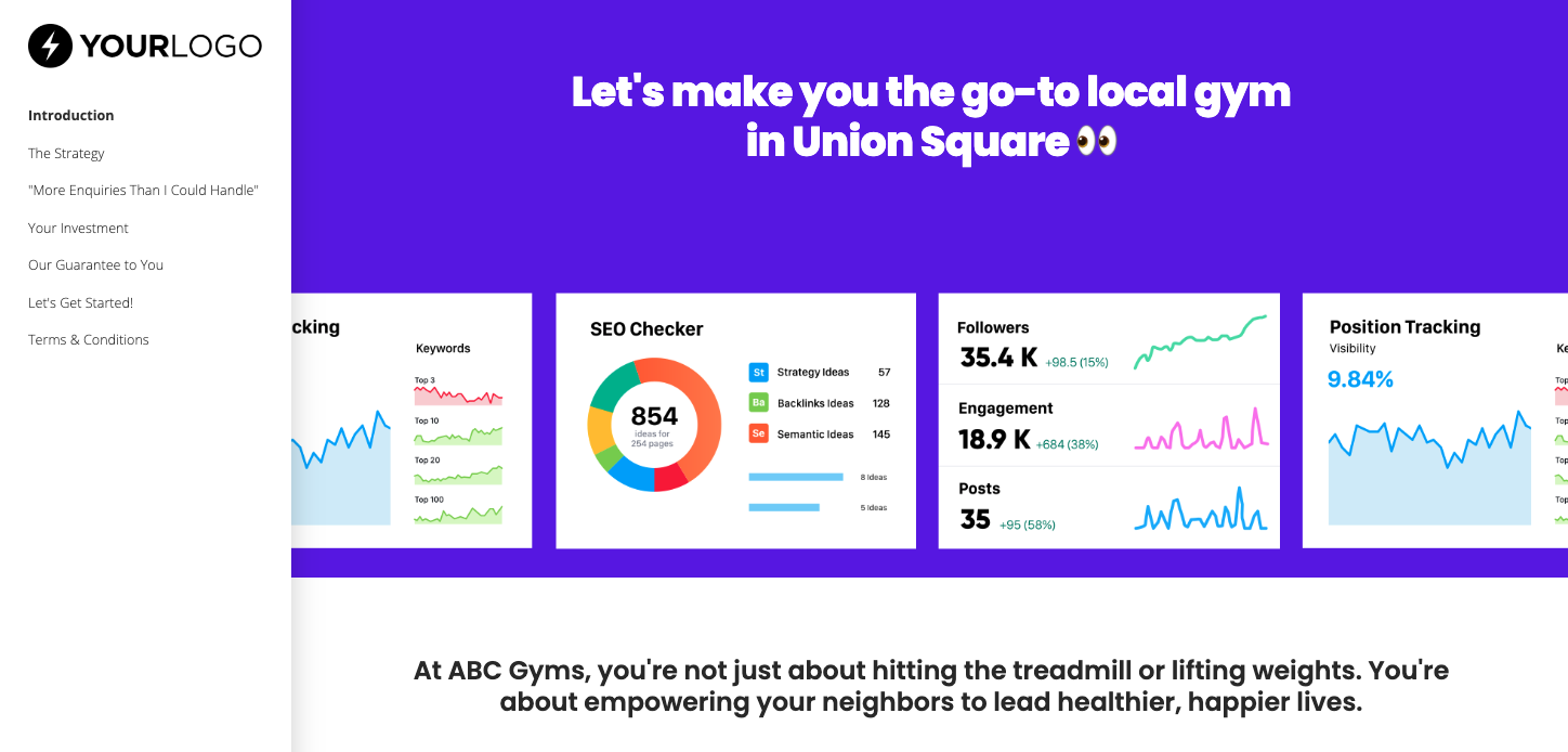 screenshot of Better Proposals